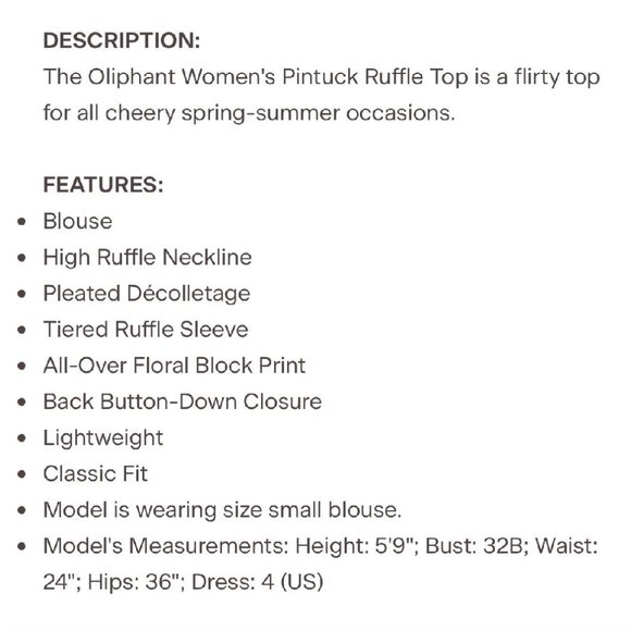 OLIPHANT Pintuck Ruffle Top (SIZE XS) - Picture 5 of 10